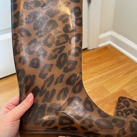 Coach Leopard Print Women's Rain Boots Size 7 - Picture 6 of 8